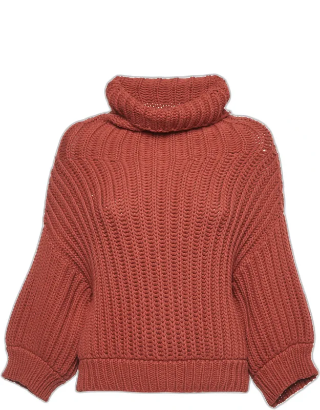 Rib Knit Turtle Neck Sweater
