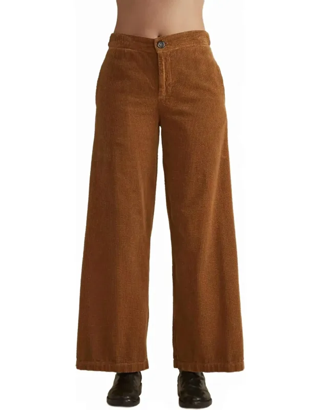 Corduroy Wide Leg Zip Pants