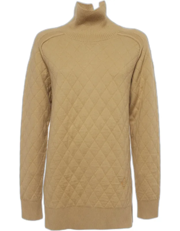 Wool Quilted Turtle Neck Sweater