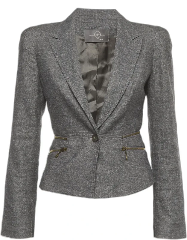 Linen Blend Crop Blazer