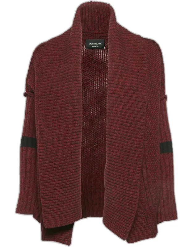 Rib Knit Shawl Collar Cardigan