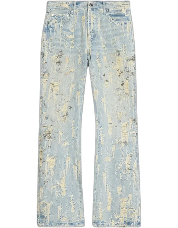 Bead Splatter Destroyed Baggy Denim Jeans
