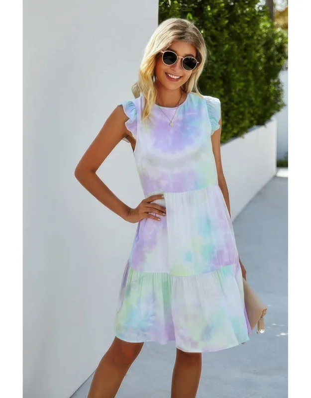 Ruffle Tie Dye Dress