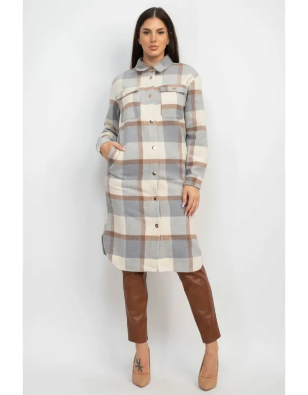 Plaid Buttoned Shacket