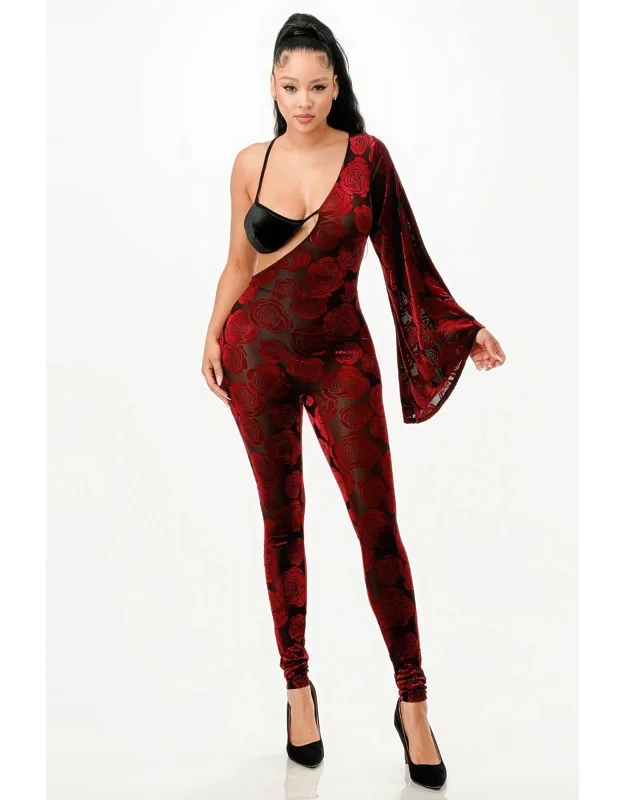 Velvet Flocking Jumpsuit