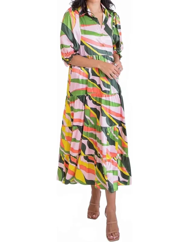 Disco Bloom Tiered Maxi Dress