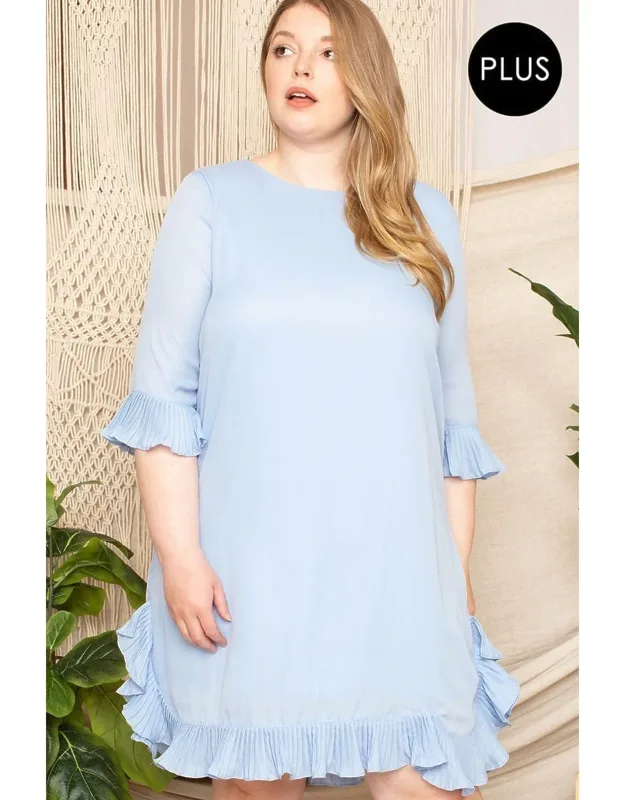 Ruffled Pleated Mini Dress