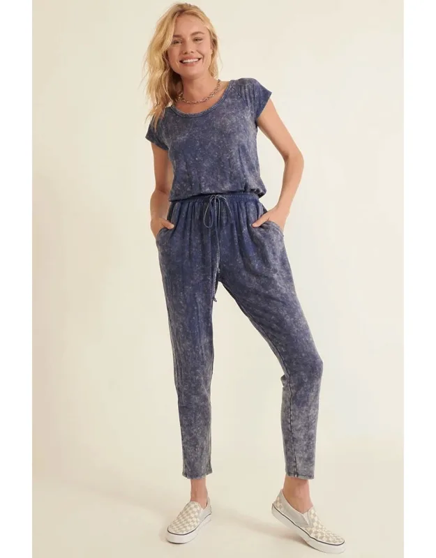 Mineral Washed Finish Knit Jumpsuit
