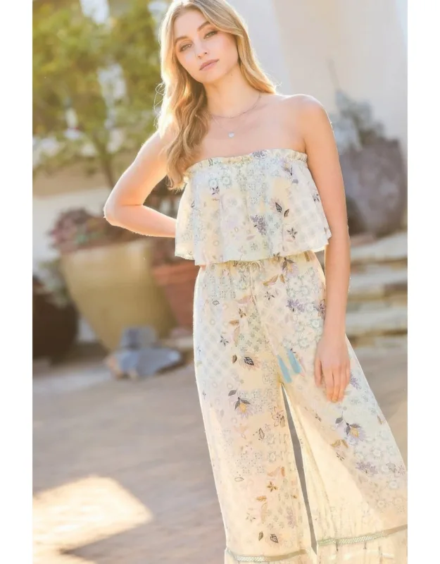Ruffled Tiered Tube Top Jumpsuit