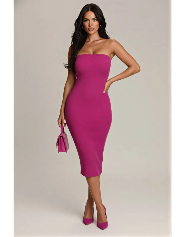 Strapless Bodycon Midi Dress