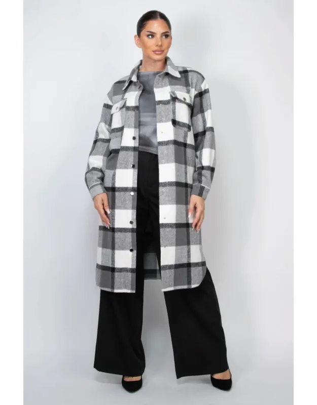 Plaid Buttoned Shacket