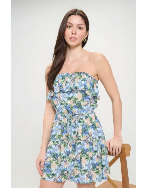 Ruffle Tube Top Mini Dress