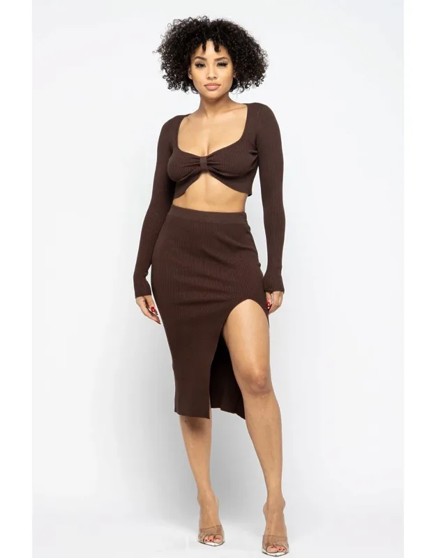 High Slit Skirt Set