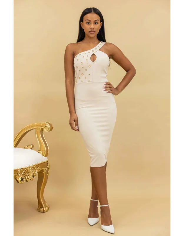 Eyelet Dress With Stud Details