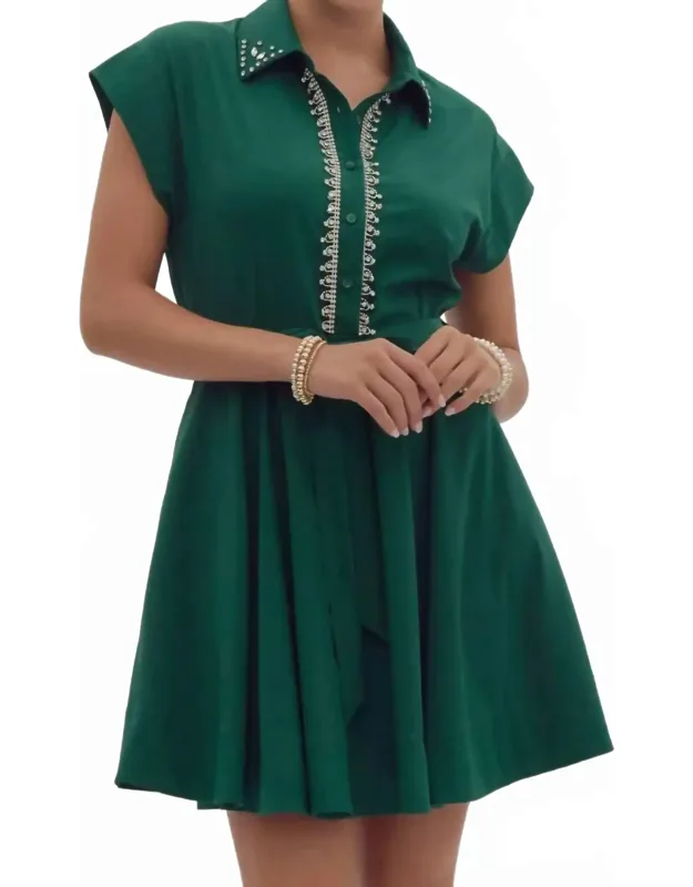 Crystal Embellished Mini Dress
