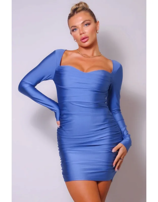 Sweetheart Pleated Front Mini Dress
