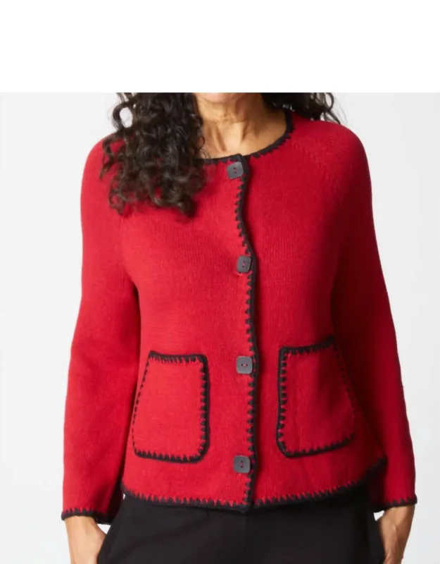 Contrast Stitch Cardigan
