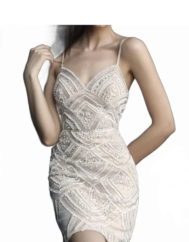 Beaded Spaghetti Strap Dress