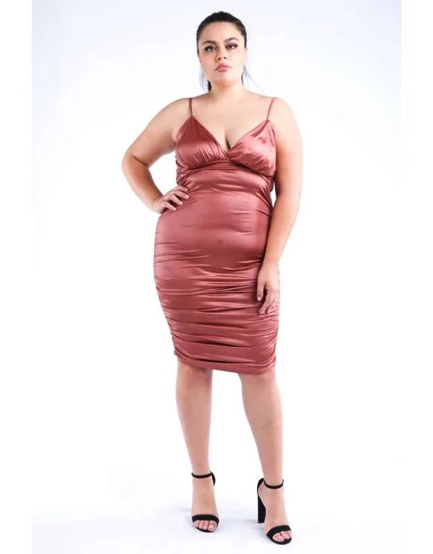 Ruched Pu Dress