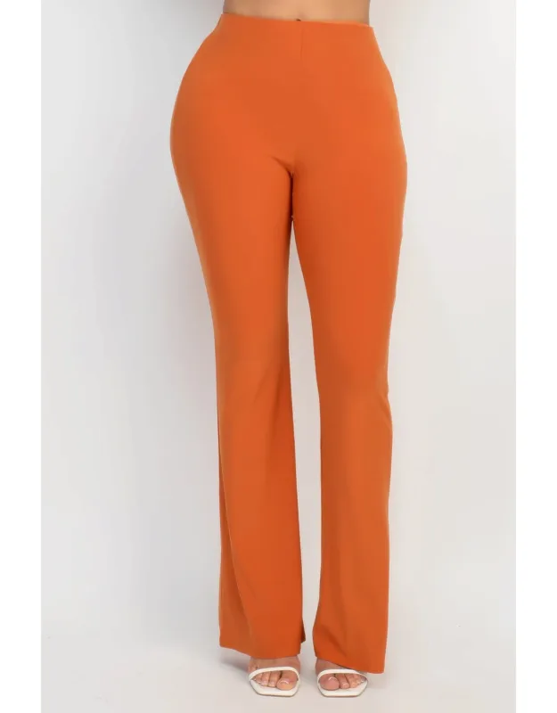 Fit And Flare Elastic Casual Pants