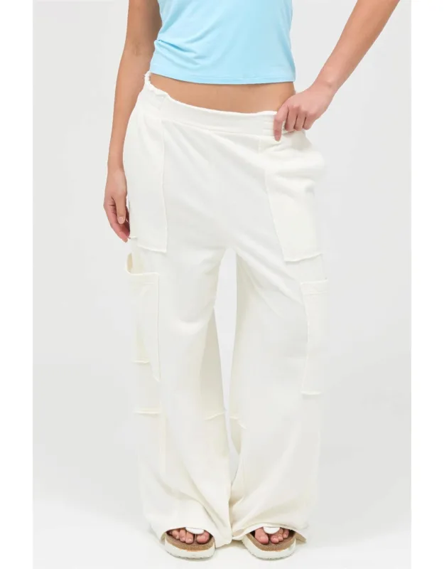 Mineral Wash Wide Leg Cargo Pants