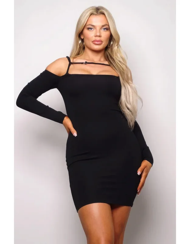 Cuff Front Strap Mini Dress