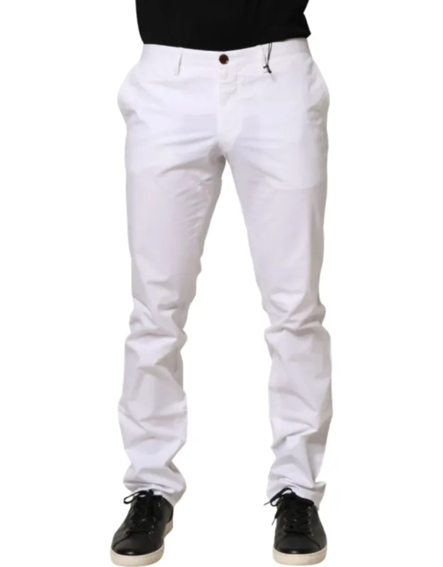 Mid Waist Skinny Chino Casual Trousers