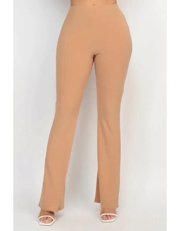 Fit And Flare Elastic Casual Pants