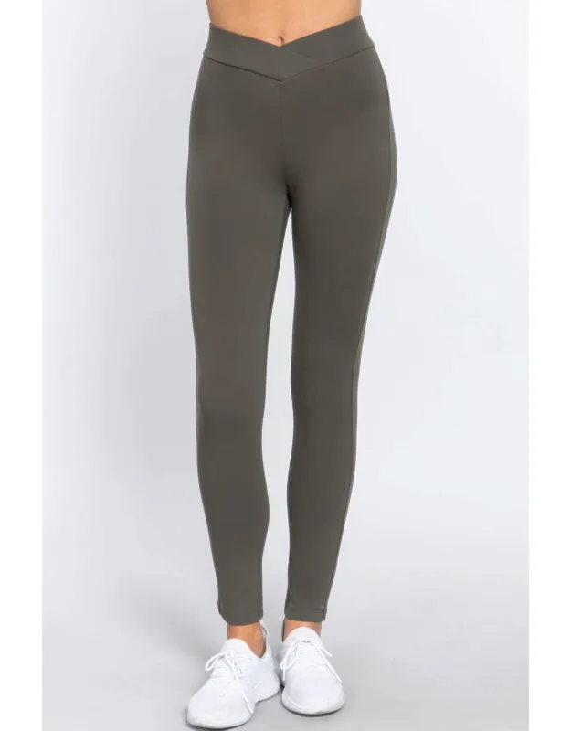 Mid-rise Ponte Pants