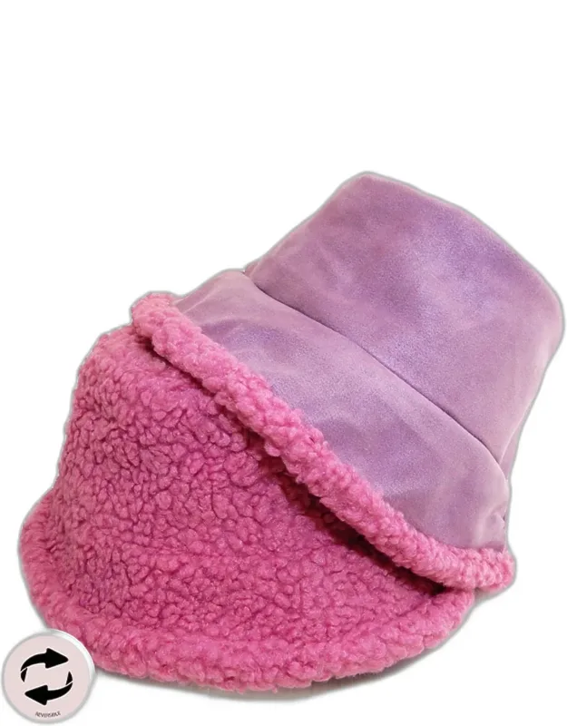 Reversible Faux Fur Sherpa Bucket Hat