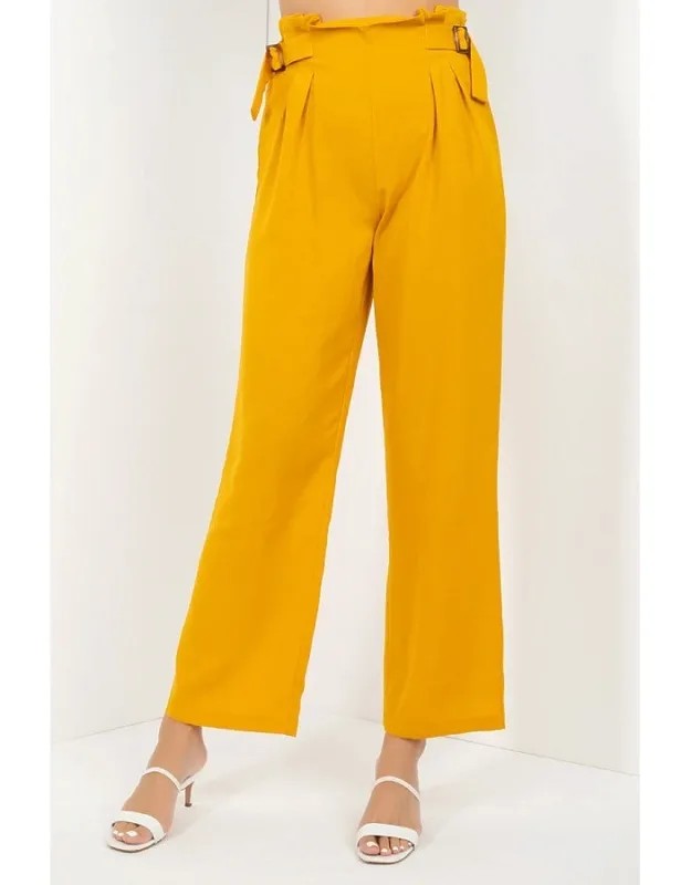 High Waist Paperbag Wide Pants