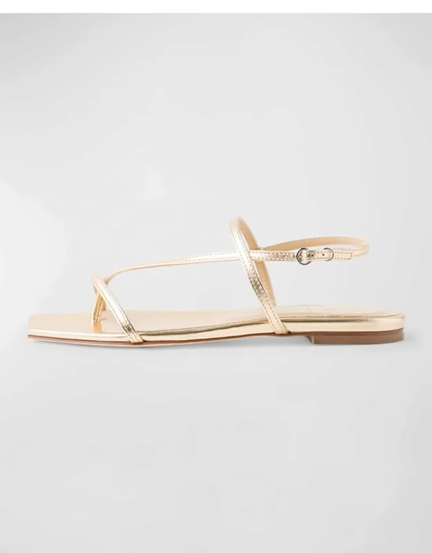Metallic Thong Slingback Sandals