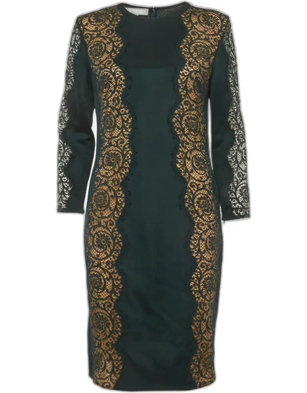 Synthetic Lace Zip Up Mini Dress