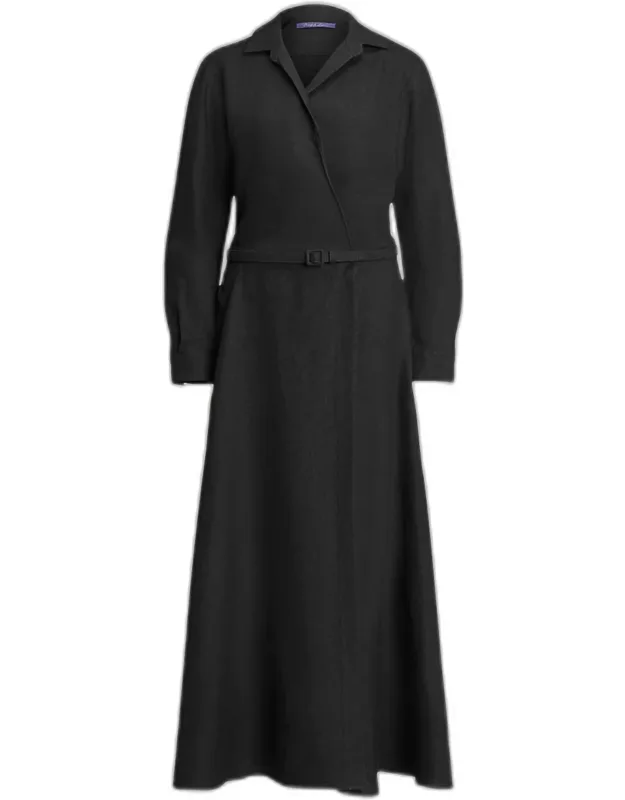 Belted Linen Day Dress