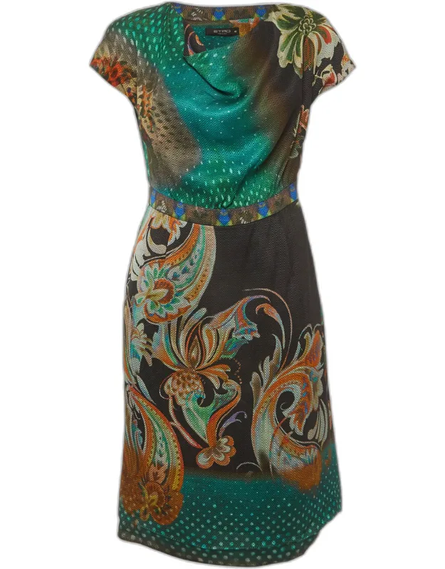 Printed Crepe Short Dress