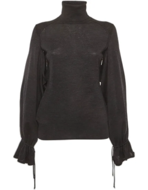 Wool Knit Flared Sleeve Sweater