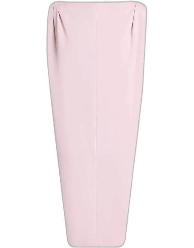 Gathered-shoulder High-neck Midi Sack Dress