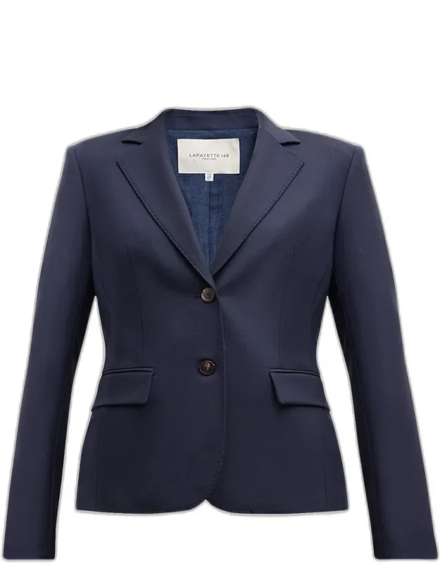 Pick Stitch Stretch Wool Blazer
