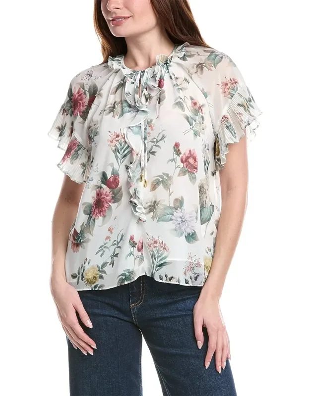 Tie Neck Printed Blouse