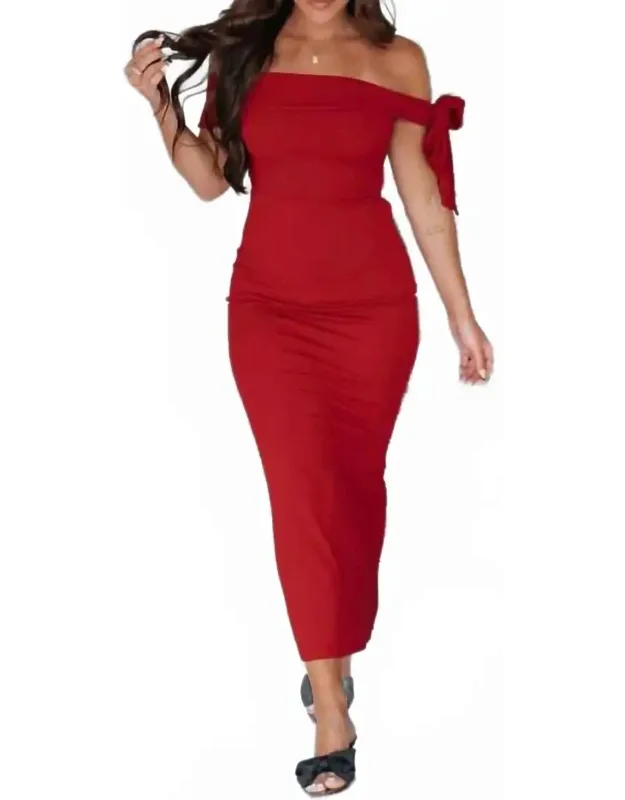 Off Shoulder Midi Dress