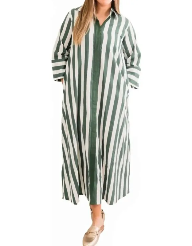 Beach Stripe Cabana Caftan Dress