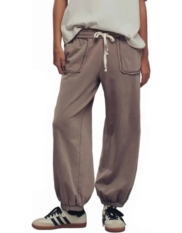 Wide Leg Cotton Blend Joggers