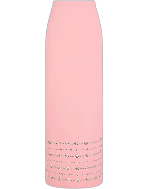 Grommet Embellished Maxi Skirt