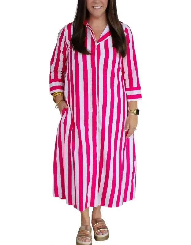 Beach Stripe Cabana Caftan Dress