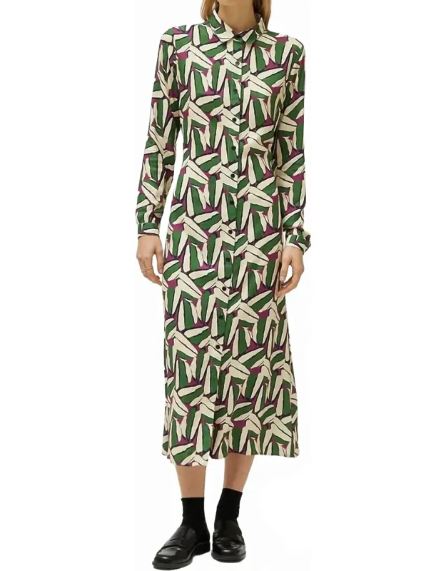Geometric Print Midi Dress