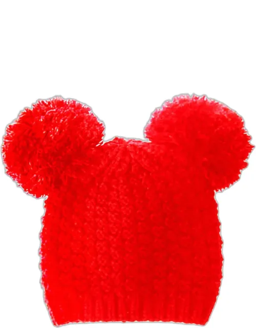 Pom Pom Knit Beanie Hat