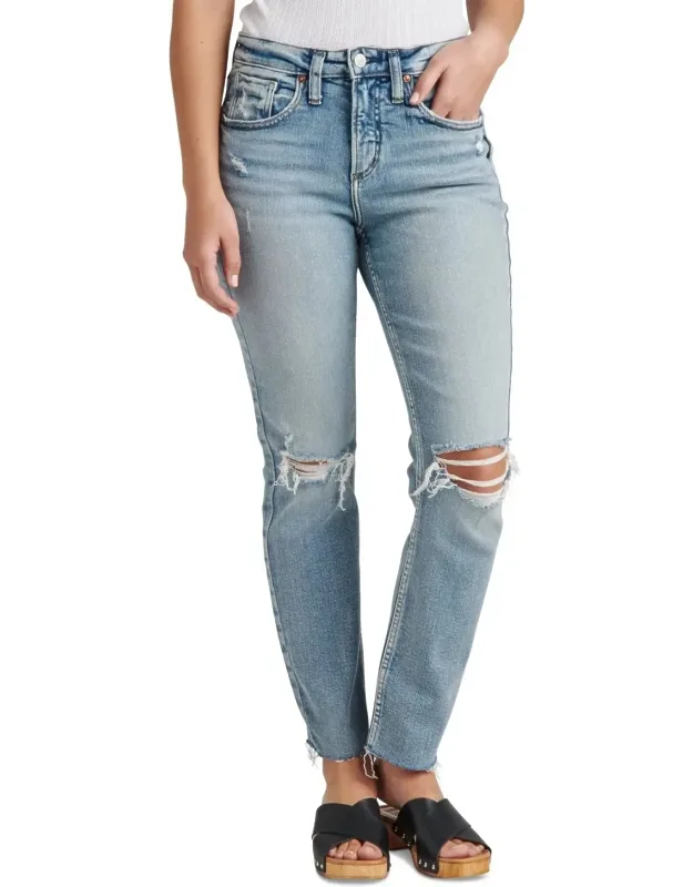 Beau Jeans Distressed Mid Rise Slim Leg