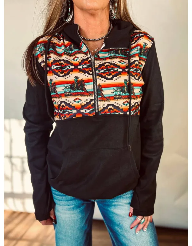 Turn And Burn Aztec Half Zip Sweater