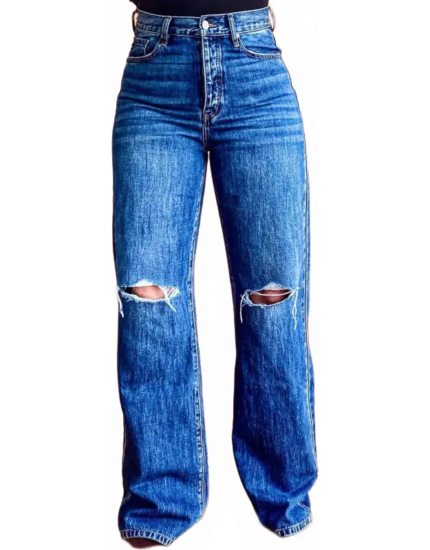 90's Wide Leg Flare Denim Jeans