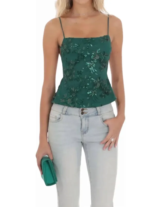 Sequin Embroidered Open Back Top